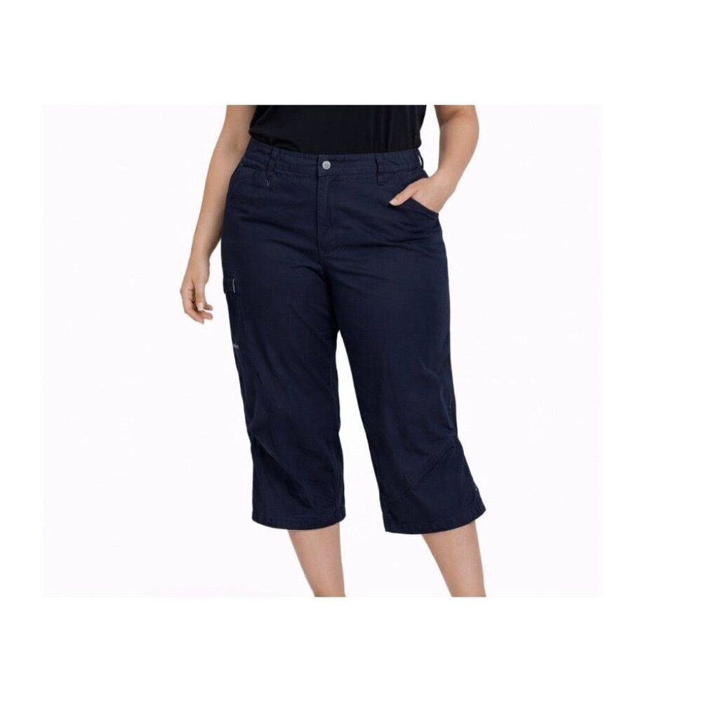 Patagonia common threads pants women's capri's navy blue SZ 10 organic cotton